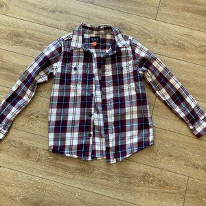 Children's Place Boys Plaid Button Down Shirt Size M (7-8)